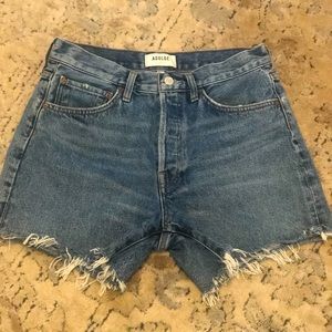 Agolde Parker long denim shorts